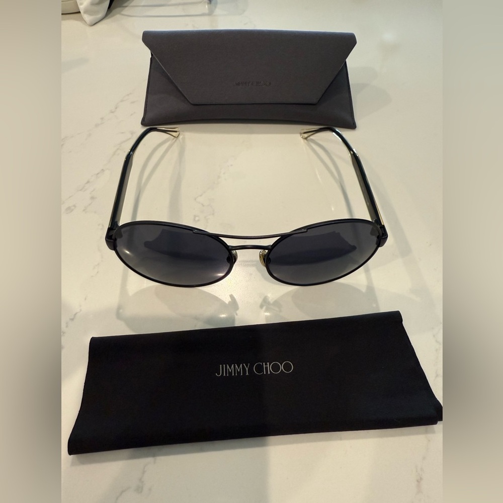 Jimmy Choo Black and Gold Sunglasses